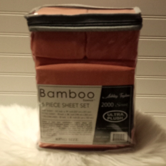 Bamboo Essence King Size Cantelope Orange- 6 Piece Sheet Set - Picture 6 of 10